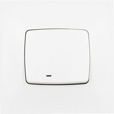 Bouton poussoir 6A + voyant lumineux complet - Neptune - blanc - Legrand (1/6)
