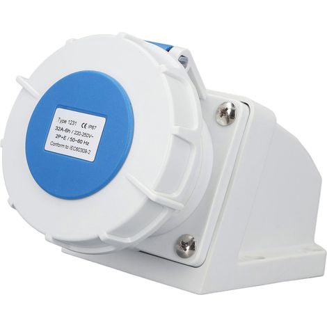 Prise industrielle encastrable 32A 2P+T IP67 étanche 220-250V pour montage en saillie connecteur industriel (1/5)
