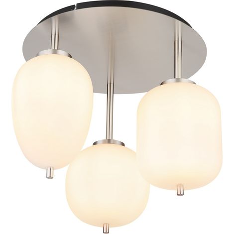 Globo - plafón - Blacky I - blanco - vidrio - Ø 46cm - E14 - (1/4)