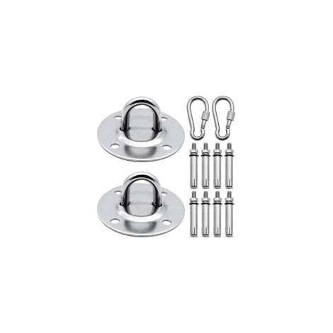 2 crochets robustes en acier inoxydable pour plafond – kit de fixation pour sac de frappe, hamac, yoga aérien ou balançoire – vis incluses, adapté aux murs en béton et salles de sport (1/5)