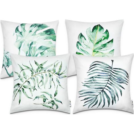 Paco Home Kissenbezüge Deko Wohnzimmer Geometrisch Muster Kissenbezug Sofa Zierkissenbezug Grün, 4pcs-Set