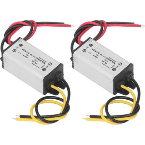 2-teiliger Abwärtswandler DC 8–50 V auf 5 V 3 A 15 W Spannungsregler für Auto, Boot, Yacht, Eisenbahn, Luftfahrt – Crezuo