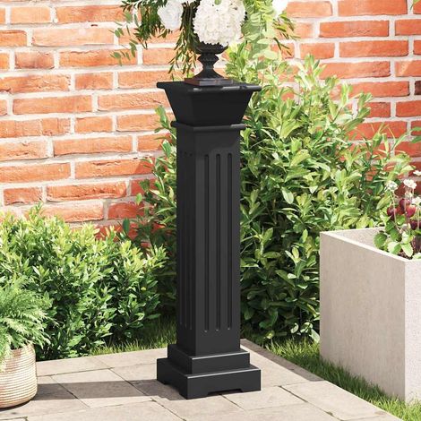 vidaXL Support pilier classique carré pour plantes Noir 17x17x66cm MDF (1/5)