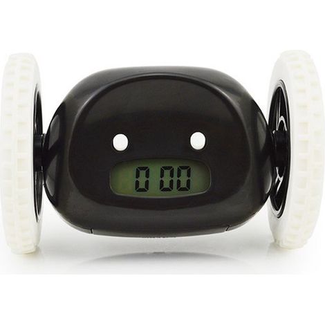 Sveglia digitale nera ad alto volume con funzione snooze per sedia a rotelle, movimento rotatorio, vibrazione e dondolio. (1/5)