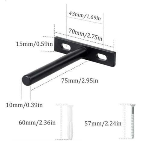 4 Pièces Supports d'étagère Flottants 3 Pouces Support Etagere Invisible, Fixation Invisible étagère Tablette Flottante Support pour le mur Mural étagère Murale (1/3)