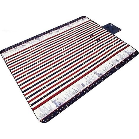 Coperta da picnic - Tappetino da esterno - Relax all'aperto - Lavabile in lavatrice - 150x200 cm - A righe (1/5)