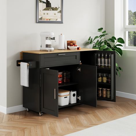 Mueble de cocina móvil 132,5 x 44(70) x 90 cm con tablero abatible HAVRYA (1/5)