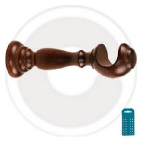 Paire de supports pour tringles A rideaux en bois naturel 35 mm A 18 cm du mur