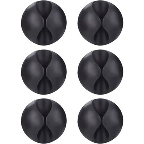 Set di 6 clip nere per cavo di alimentazione USB Multi X desktop - AquaForge (1/5)