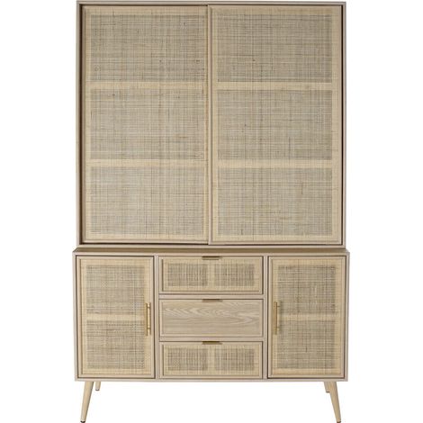 Vitrina Paulownia Mdf 120X38,5X196 Rejilla Natural (1/5)