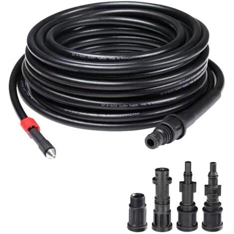 1 pièce tuyau de nettoyage haute pression 15 m, 4 raccords, 155 bar - 529 bar, 60°C, kit de nettoyage de tuyau, tuyau de lavage, accessoires de lavage pour Kärcher Lavor, Interpump, Bosch nettoyeurs h (1/5)