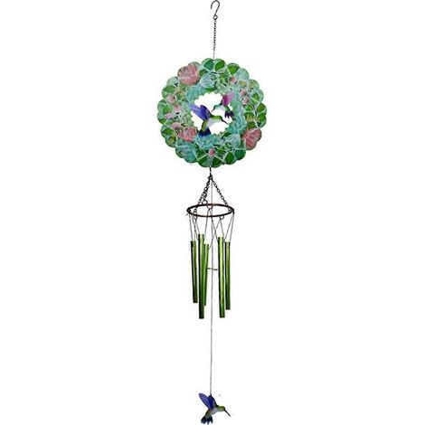Carillon éolien avec girouette en forme d'oiseau, 107 cm (42,1 pouces), mobile décoratif extérieur à suspendre pour jardin, porche, terrasse ou cour. (1/5)