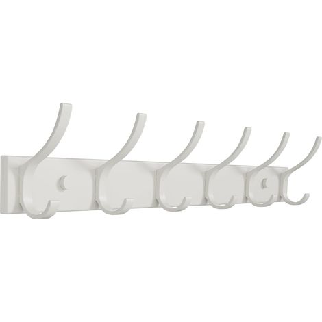 Perchero de pared con 6 ganchos para colgar carteras, ropa, abrigos y mochilas (1 unidad, negro) (1/5)
