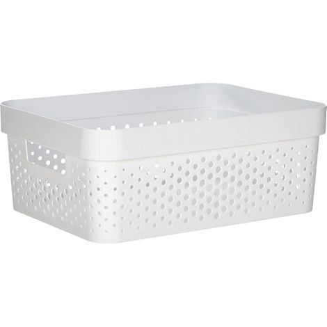 bac de rangement infinity 11 l blanc en plastique recyclé 35,6 x 26,6 x 13,6 cm (1/5)