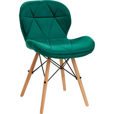 Poltrona scandinava 4Rico QS-186 in velluto verde (1/5)