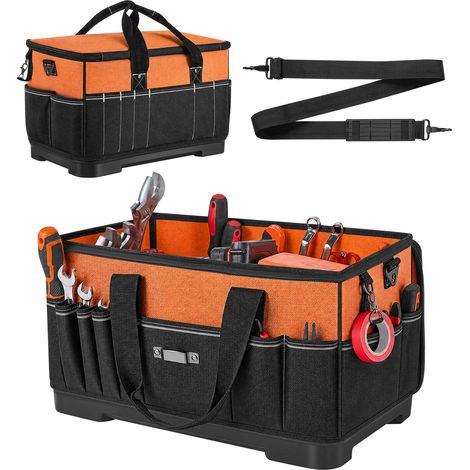 Mophorn Werkzeugtasche 51x26x30cm, Aufbewahrungstasche mit 14 Innen- und 19 Außenfächern, Robuster Werkzeug-Organizer aus wasserabweisendem Polyester mit Schultergurt und Reißverschluss (1/5)