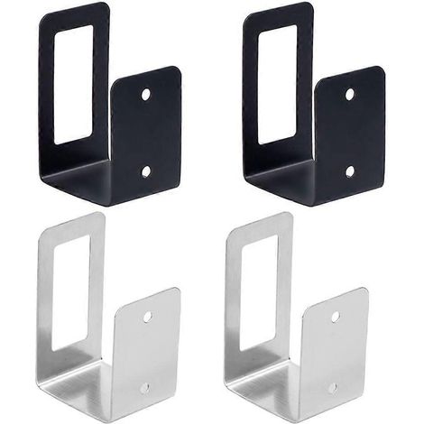 Ensemble de 4 pièces (2 paires) de supports de rangement pour couvercles de casseroles en acier inoxydable avec vis de fixation murales. Support multifonctionnel pour couvercles de casseroles et couve (1/5)