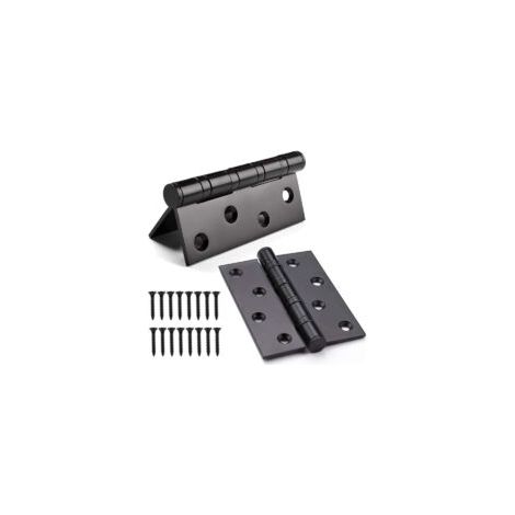 8Pcs Charniere Porte Lourde, Exterieur Charnière Inox,Paumelles Charniere Porte Bois Charnières Acier Inoxydable Connecteurs Maison Pour Maison Meubles Matériel Armoire Garde Porte Tiroir (Black)- Cre (1/4)