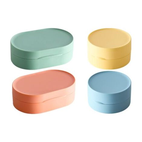 QORVA-Boîte à savon de voyage 4 pièces, porte-savon solide et étanche pour randonnée, douche, salle de bain, salle de sport (1/5)