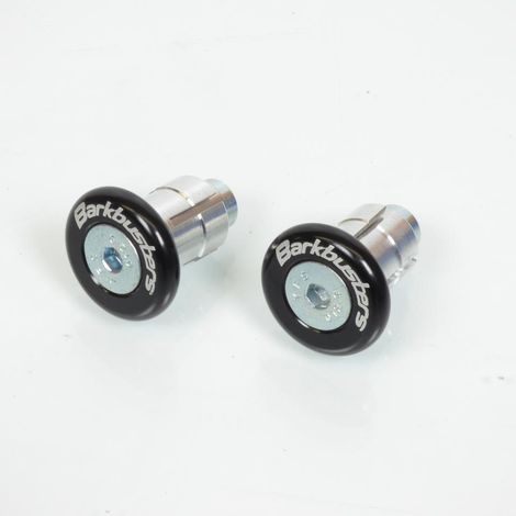 Paire d'embouts plat anodisé noir guidon Ø14 et 18 pour moto (1/2)