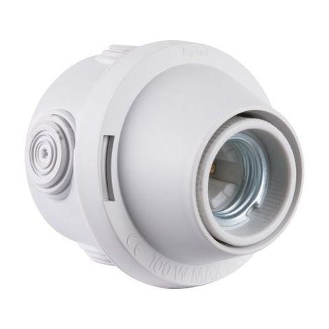 Legrand – Douille patère orientable E27 pour ampoule – Boite ronde Ø70mm avec 4 embouts – Certifiée NF et CE pour installation sécurisée