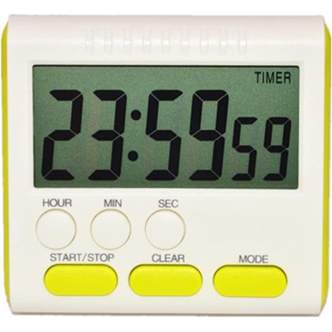 Mini minuteur numérique, format 24 heures, compte à rebours et chronomètre, pour cuisine, sport, études, réunions (1/4)
