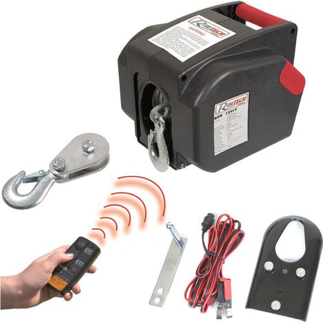 VERRICELLO ELETTRICO 12 V 300 W 25A TELECOMANDO WIRELESS WIFI 900 KG 9 MT ARGANO RIB