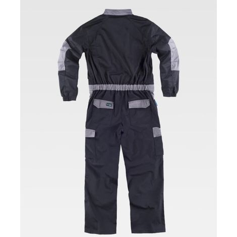 Buzo combinado con tejido elástico. Cuello de tira y cierre de cremallera de nylon WF2620 L Negro+Gris