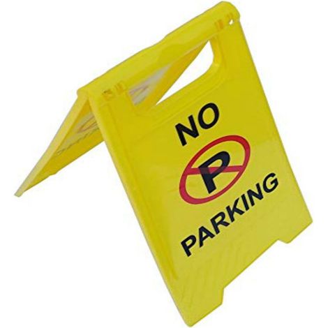 Segnale stradale in plastica ripiegabile e portatile di vietato parcheggio con scritta "NO PARKING" (1/4)