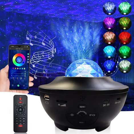 Projecteur d'étoiles avec haut-parleur Bluetooth, commande vocale/télécommande, veilleuse galaxie pour enfants, adultes, chambre, décoration intérieure (1/5)