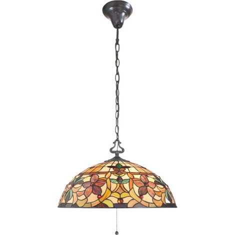 Elstead Kami - 3 leichte Tiffany Deckenanhänger Vintage Bronze, E27 (1/5)