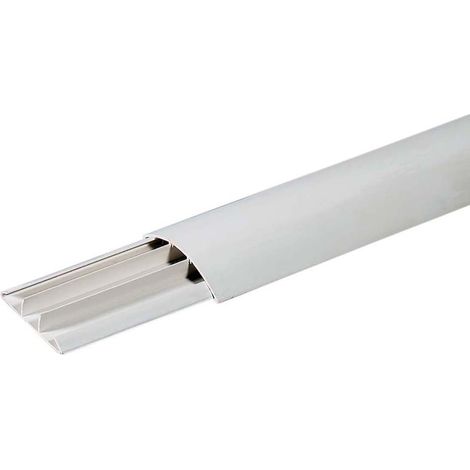 Canalina a pavimento, calpestabile, 75x17mm, lunghezza 2 metri, 3 scomparti, tecnopolimero, ardesia - Elettrocanali ECCAP7517A (1/2)