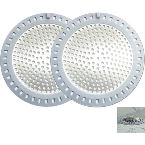2 Couvercles Filtre Inox 12cm, Anti-Cheveux Siphon Sol Baignoire Évier (1/4)