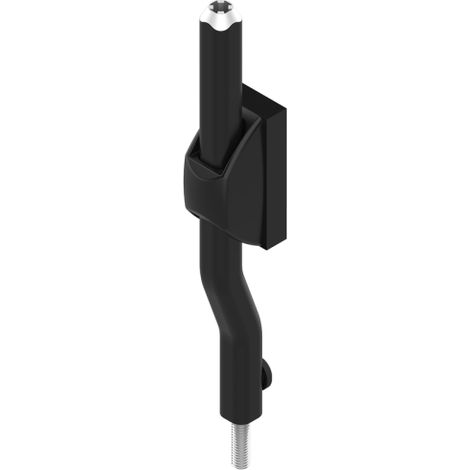 Ensemble de tringle dévoyée de 18mm DS5409 pour crémone pompier noir RAL 9005 - LA CROISEE DS