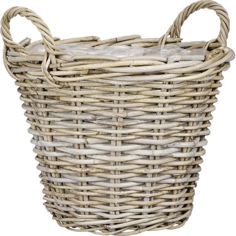 Mica Decorations Korb Marcia Rattan Ø 40 x 30 cm grau Korb (1/3)