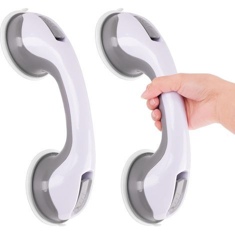 suction cup shower handles, non-slip grab bars for bathroom, portable safety handle, grey (1/5)