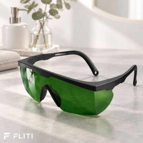 Lunettes de Protection IPL Lumière Pulsée, Vert Foncé, Anti-UV pour Épilation Domestique et Salon de Beauté (1/5)