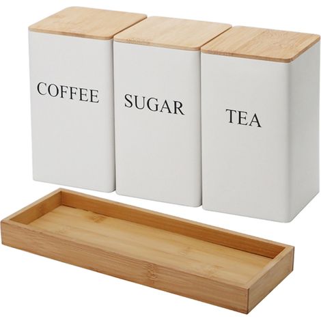 Küchenaufbewahrungsbox mit Deckel, Metalldose, zur Aufbewahrung von Tee, Kaffee und Zucker, B (1/5)