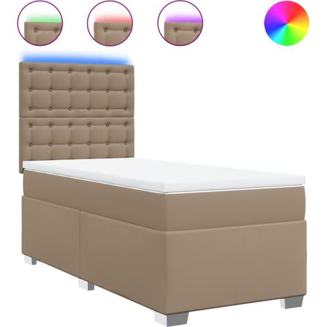 Maison Exclusive - Cama box spring con colchón cuero sintético ca (1/5)