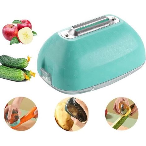 Éplucheur,Éplucheur de Légumes,Économe Fruits Multifonctionnel,avec Boîte de Rangement,pour Pomme,Pomme de Terre,Concombre,Carotte (1/4)