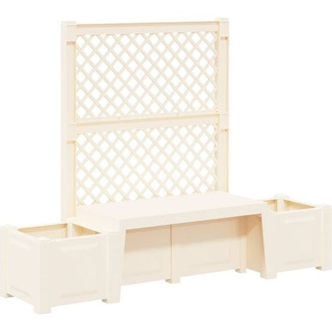 Banc de jardin Copenhagen, blanc, 173 x 49 x 135,5 cm, PP (1/5)
