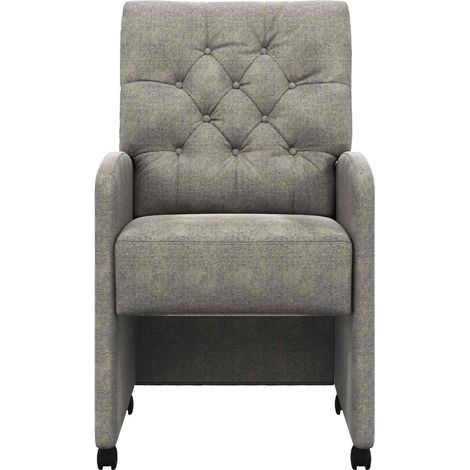 Maison Exclusive - Sillas de Comedor con Ruedas 2 pcs Gris claro (1/5)