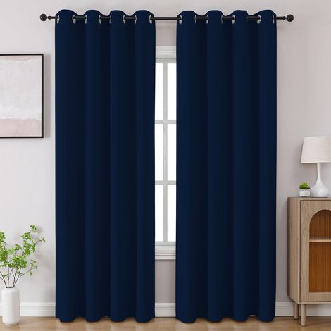 Lot de 2 Rideaux occultants de fenêtre à Isolation Thermique pour Chambre à Coucher, Cuisine et Salon, 132,1 x 213,4 cm de Long, Rouge Bordeaux (1/5)
