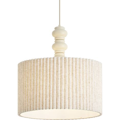 QAZQA Japandi Pendant Lamp Beige with Linen Shade 50cm - Fedde (1/5)