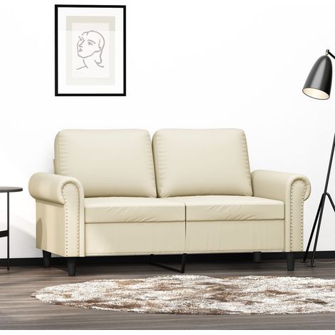 2-Seater Sofa Cream 120 cm Faux Leather vidaXL (1/5)