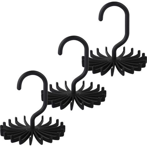 CSPARCV 3er-Set Krawattenhalter für den Kleiderschrank, Kleiderschrank-Organizer, Krawattenhaken, Haarbandhalter (Schwarz) (1/5)