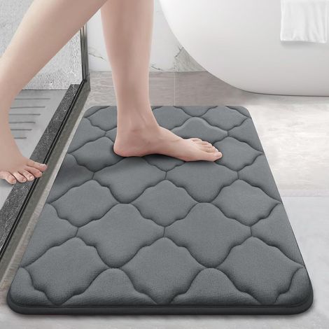 Non-slip bath mat, soft memory foam, absorbent bath mat, machine washable - 40 x 60 cm, dark grey (1/5)