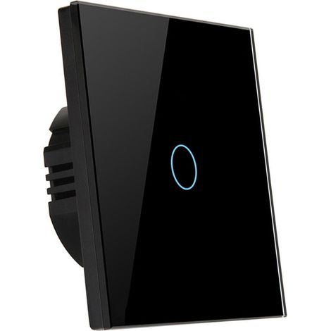Interrupteur intelligent Wi-Fi pour cheminée simple, 90-240 V CA, application, commande tactile et vocale, fréquence RF433, compatible avec Google Home et Tuya, noir. (1/5)
