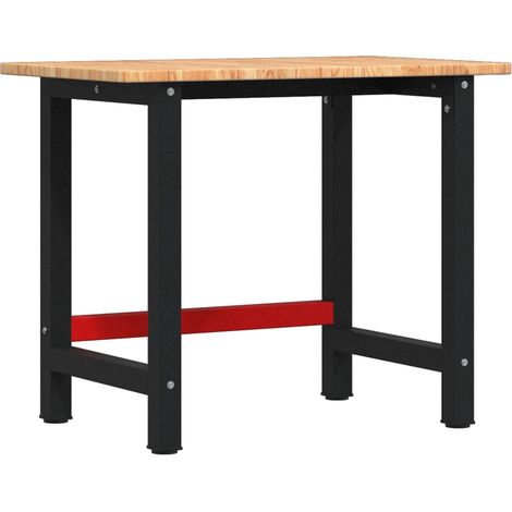 Workbench Light Brown 100x60x81.5 cm Solid Wood Oak Rectangular vidaXL
