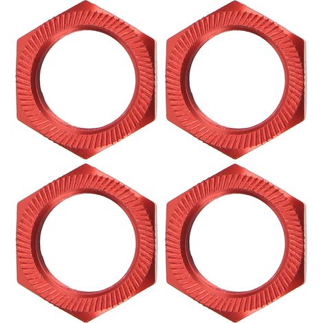 4 Pièces Écrous de Moyeu 24mm en Alliage d'Aluminium Haute Résistance pour ARRMA 1/5 Outcast Kraton 8s - Rouges (1/5)